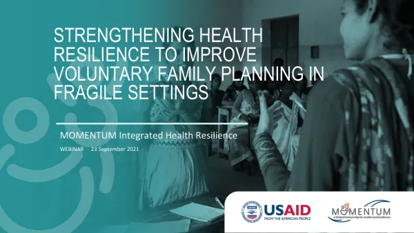 MIHR Webinar: Strengthening Health Resilience (PowerPoint Presentation)