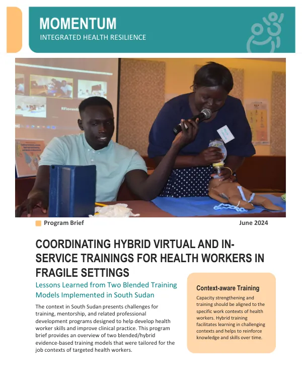 MIHR Brief: Remote Training in South Sudan 2024