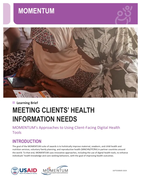 MOMENTUM Digital Health Learning Technical Brief