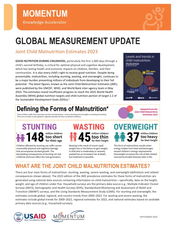 MOMENTUM Global Measurement Fact Sheet: Child Malnutrition
