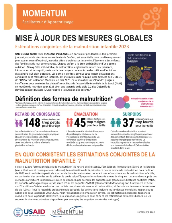 MOMENTUM Global Measurement Fact Sheet: Child Malnutrition Update