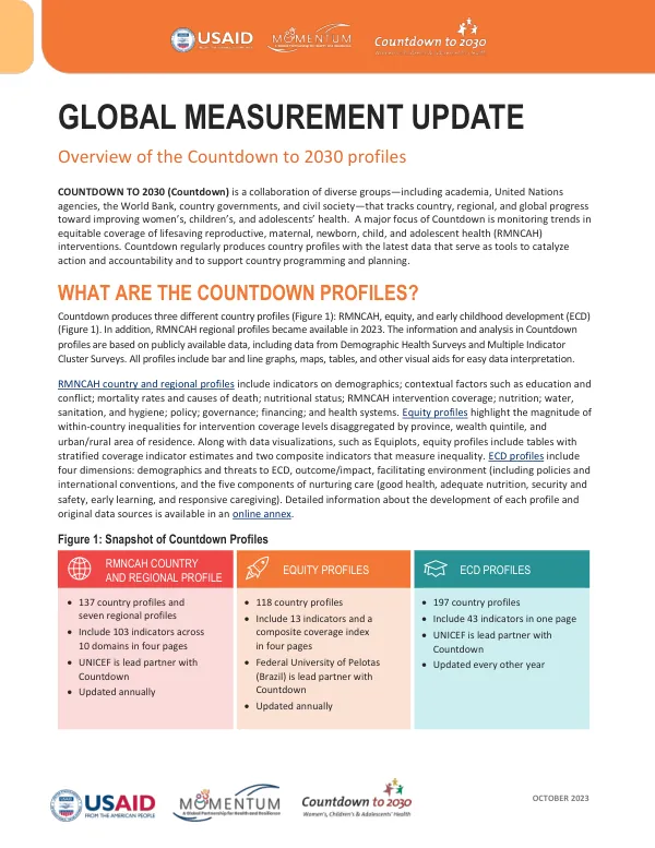 MOMENTUM Global Measurement Fact Sheet: Countdown to 2030