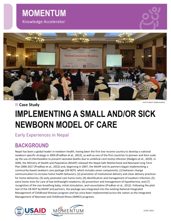 MOMENTUM SSNC Learning Case Study: Nepal