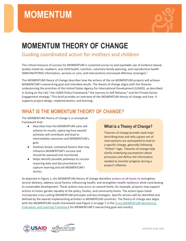 MOMENTUM Theory of Change Fact Sheet
