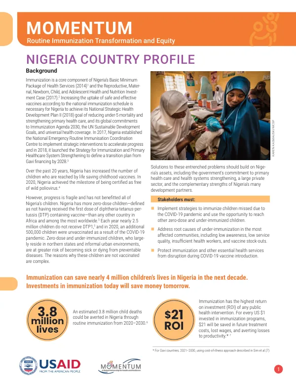 MOMENTUM Nigeria Immunization Country Profile