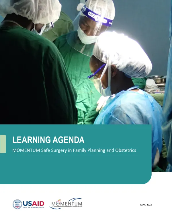 MOMENTUM Safe Surgery Learning Agenda Report