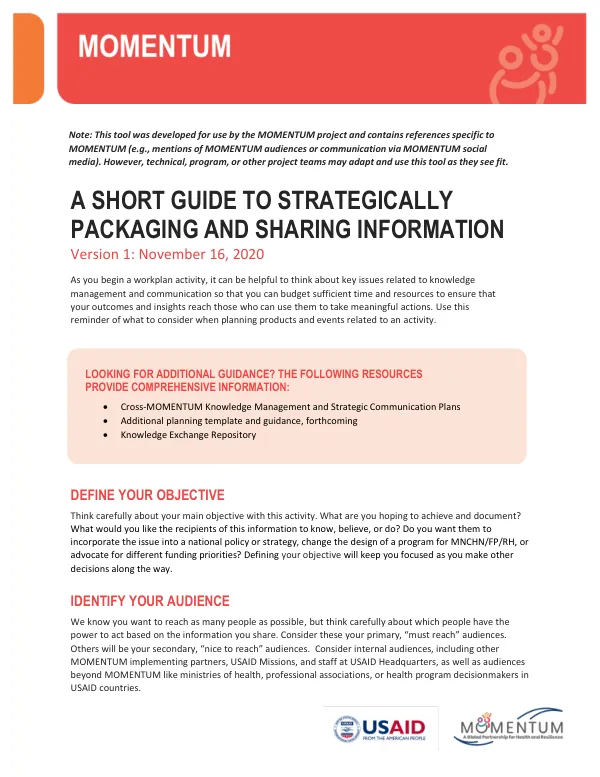 A Short Guide to Strategically Packaging and Sharing Information