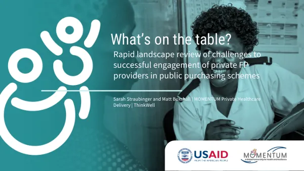 Rapid Landscape Review: Engaging Private Healthcare Providers in Public Purchasing Schemes