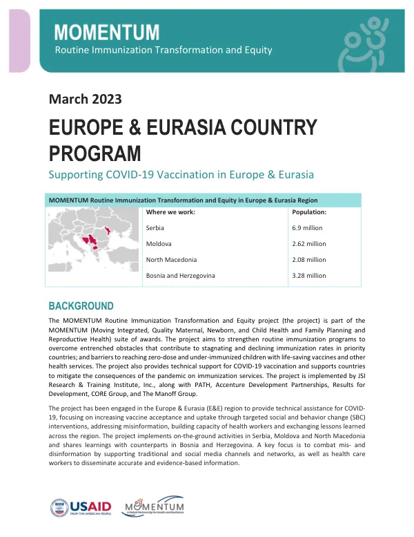 MOMENTUM Project: Supporting COVID-19 Vaccination in Europe & Eurasia
