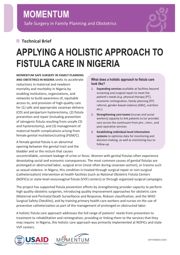 Nigeria Holistic Fistula Care