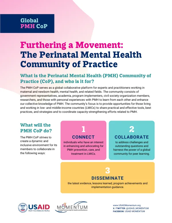 Global Perinatal Mental Health Community of Practice Briefer