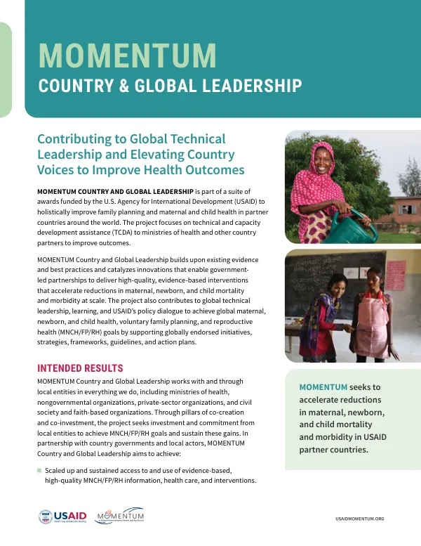 MOMENTUM Country and Global Leadership Project Fact Sheet