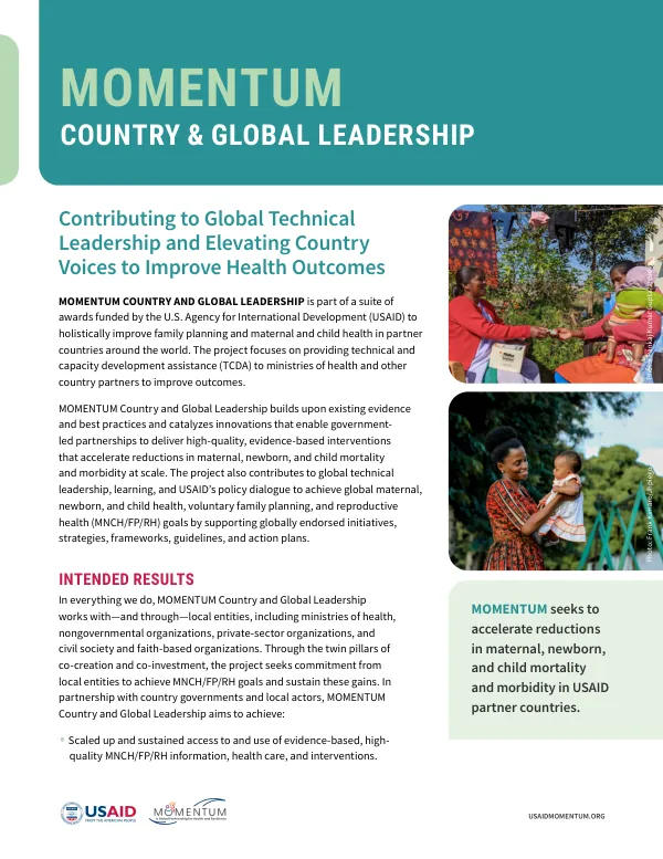 MOMENTUM Country and Global Leadership Project Fact Sheet