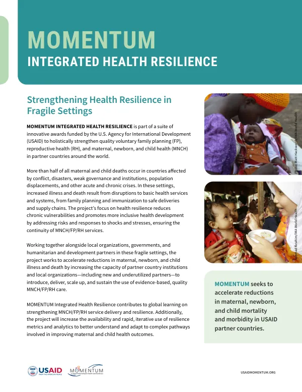 MOMENTUM Integrated Health Resilience Project Fact Sheet