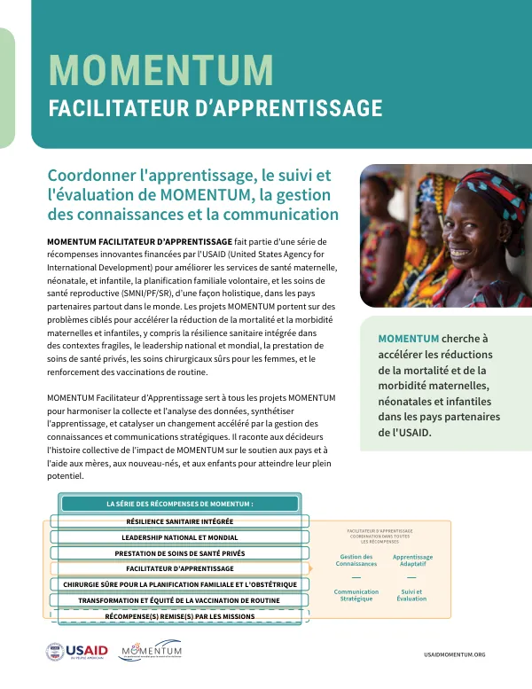 MOMENTUM Learning Facilitator Project Fact Sheet