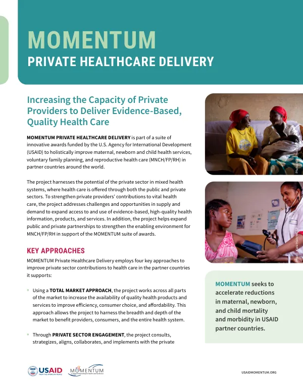 MOMENTUM Private Healthcare Delivery Project Fact Sheet