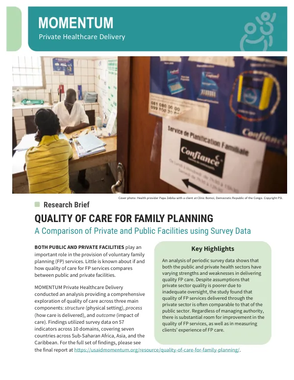 Quality of Public and Private Facilities Act 3.4 Summary Brief