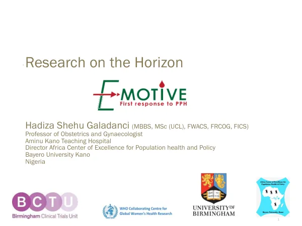 Research in the Horizon: EMOTIVE (PowerPoint Presentation)