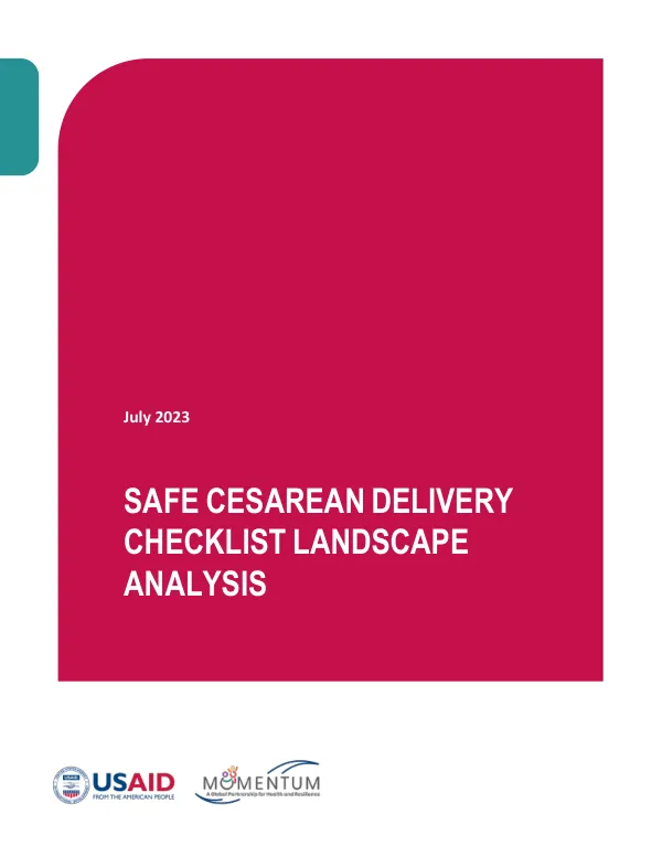 Safe Cesarean Checklist Landscape Analysis