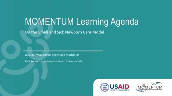 MOMENTUM SSNC Learning Framework and ENAP Presentation