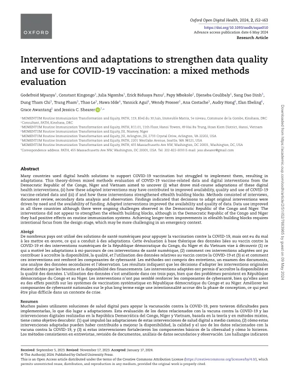 Strengthening COVID-19 Data for Vaccination Programs