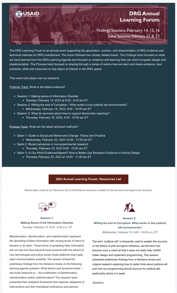 2023 DRG Annual Learning Forum
