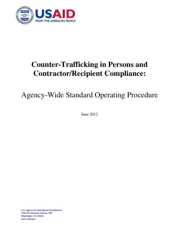 C-TIP Standard Operating Procedure: Contractor/Recipient Compliance