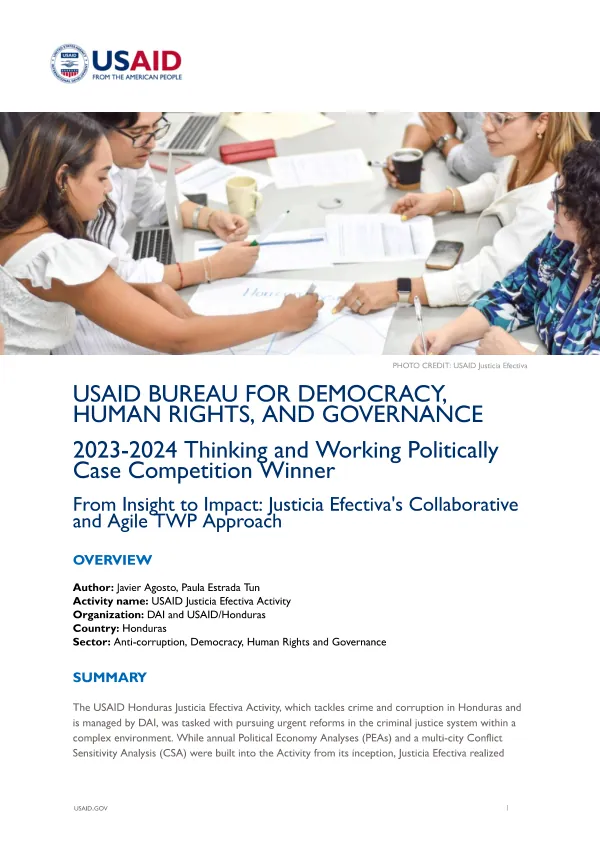 From Insight to Impact: Justicia Efectiva's Collaborative and Agile TWP Approach