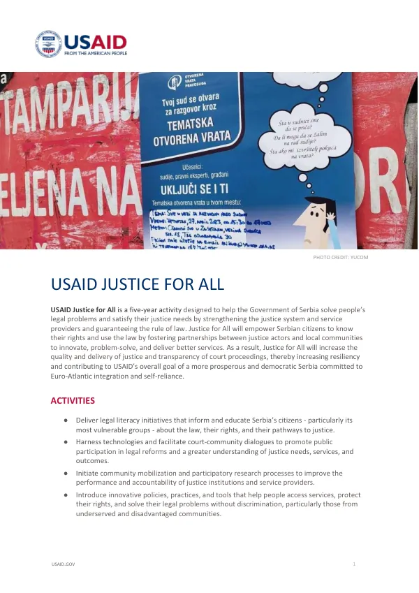 Justice for All Project Fact Sheet