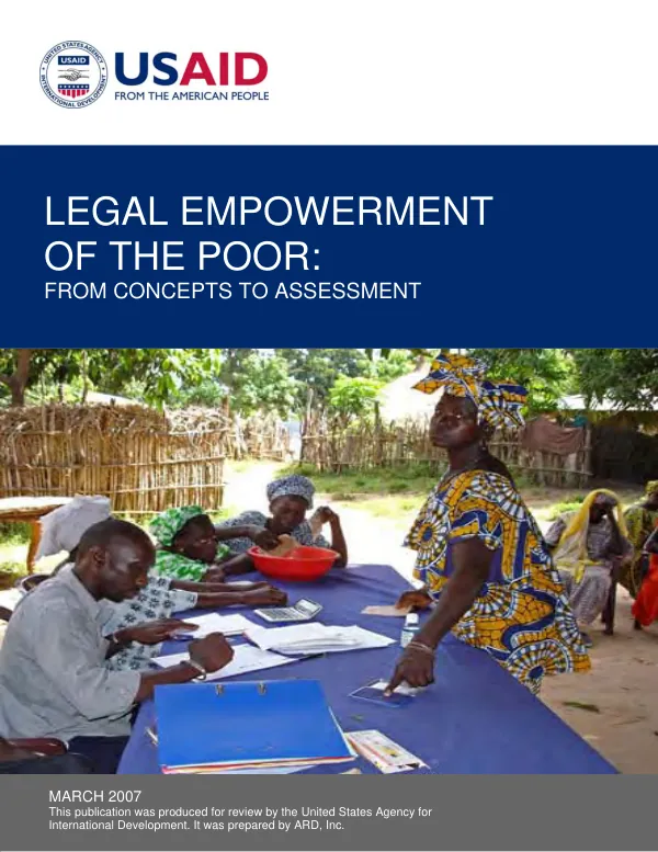USAID Legal Empowerment of the Poor: Concepts to Assessment (2007)