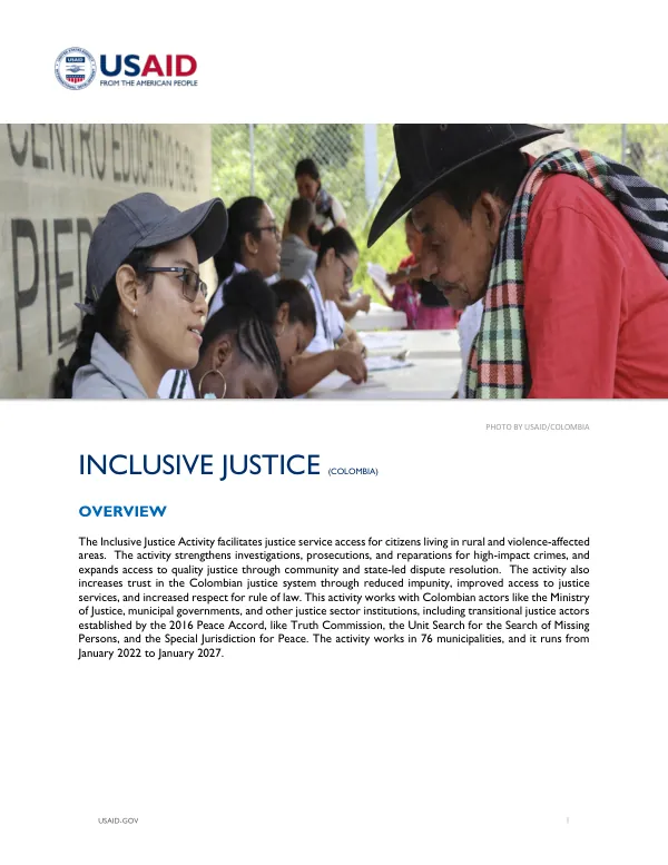 USAID Colombia Inclusive Justice Activity