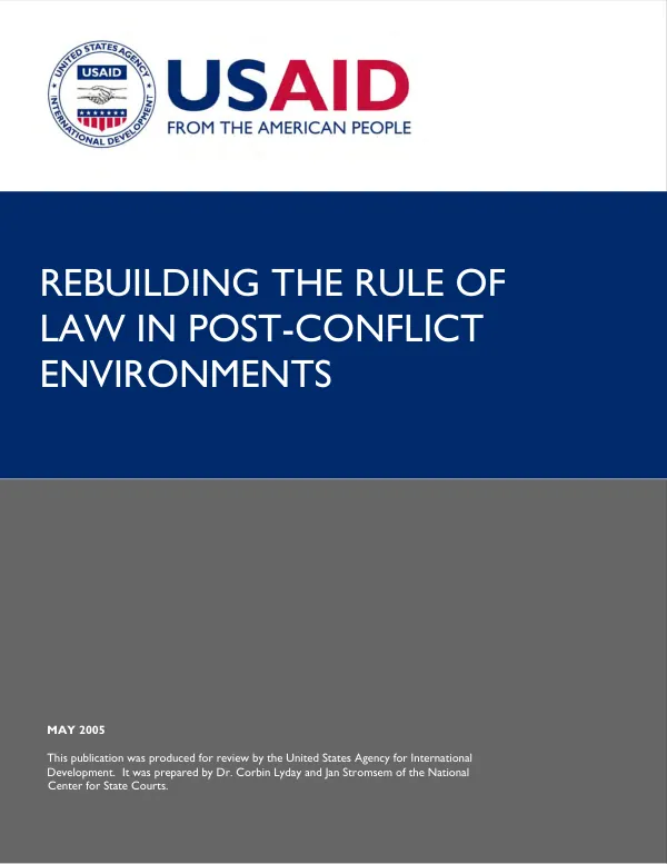 USAID Guide: Rebuilding the Rule of Law in Post-Conflict Environments