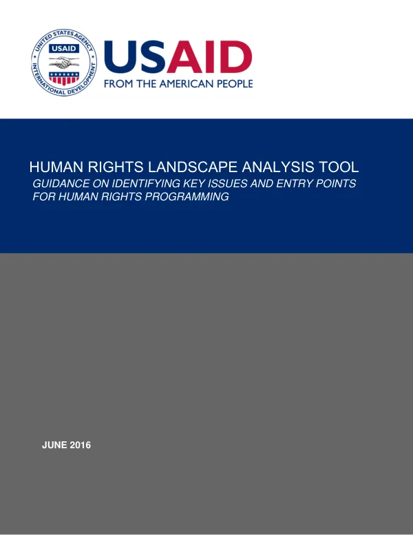 USAID Human Rights Landscape Analysis Tool