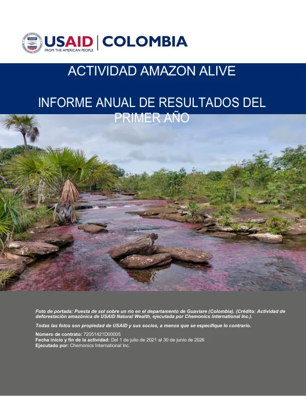 Actividad Amazon Alive: Informe Anual de Resultados del Primer Año