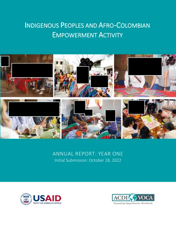 Indigenous Peoples and Afro-Colombian Empowerment Activity: Annual Report – Year One
