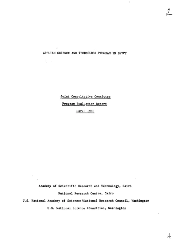 Joint consultative committee program evaluation report, March 1980
