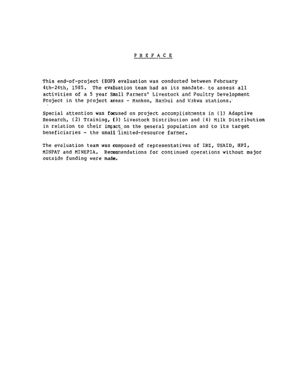 Evaluation of small farmer livestock and poultry development