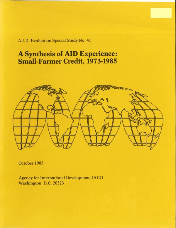 A synthesis of AID experience : small-farmer credit, 1973-1985