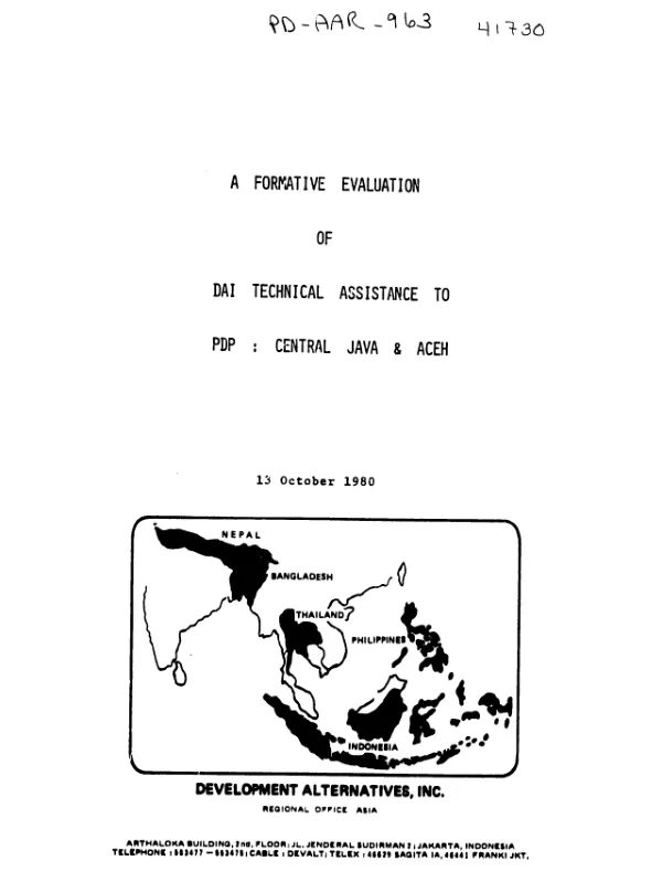Formative evaluation of DAI technical assistance to PDP : Central Java and Aceh