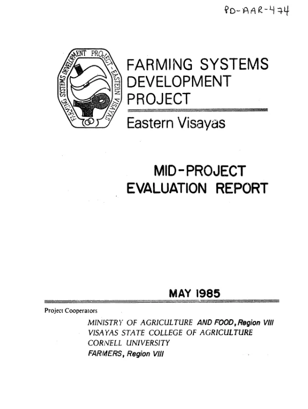 Farming systems development project, Eastern Visayas : Mid-project evaluation report