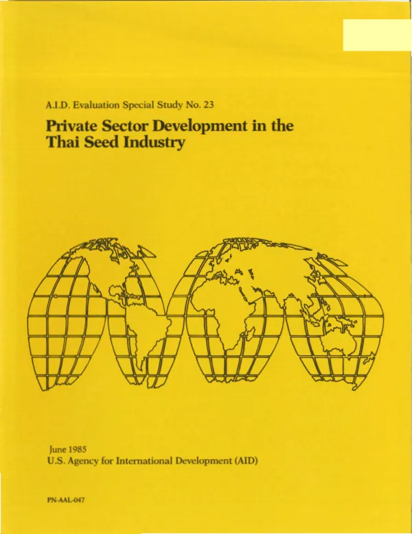Private sector development in the Thai seed industry