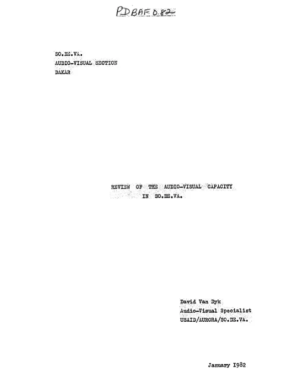 Review of the audio-visual capacity in SO.DE.VA.