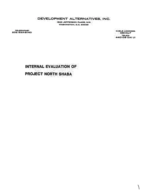 Internal evaluation of project North Shaba