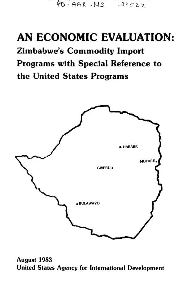 Economic evaluation of Zimbabwe's commodity import programs with special reference to the United States programs