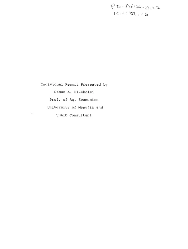Evaluation of the agricultural management training project (ASMDP) 0209