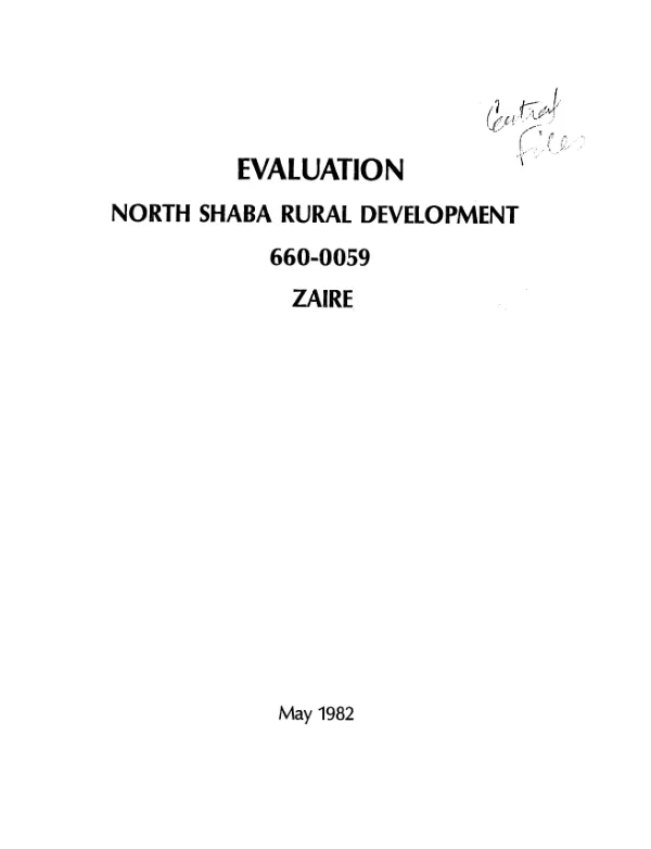 Evaluation of the North Shaba rural development project