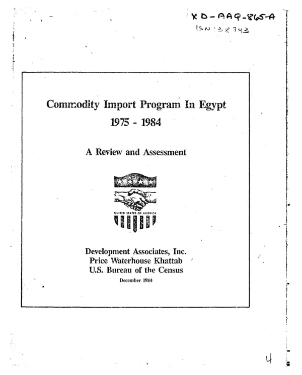Commodity import program in Egypt, 1975-1984 : a review and assessment