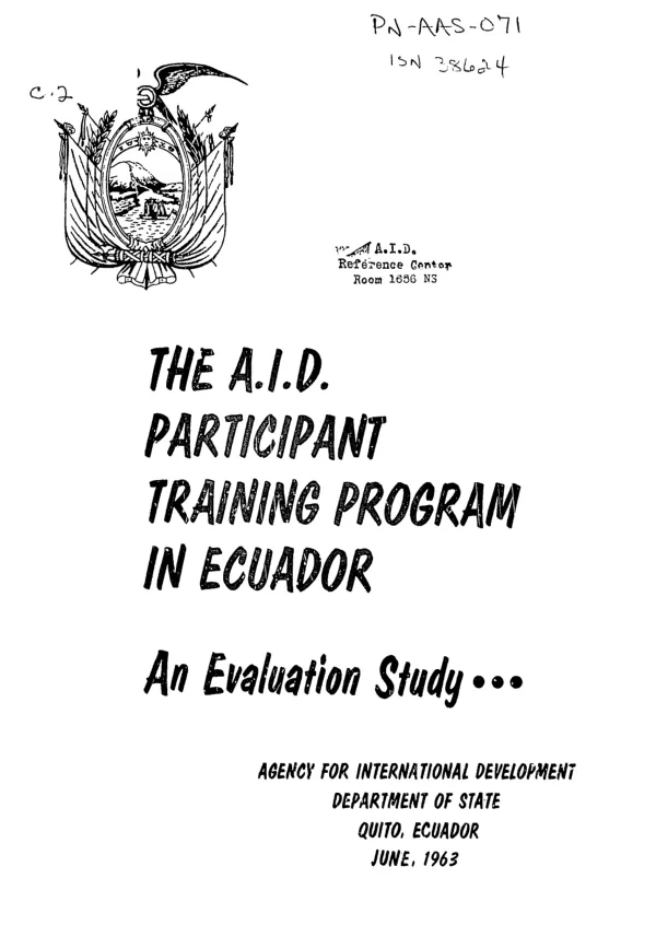 Evaluation study of the Agency for International Development participant training program in Ecuador