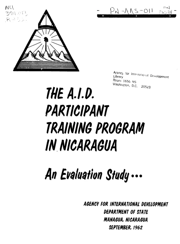 Evaluation study of the Agency for International Development participant training program in Nicaragua