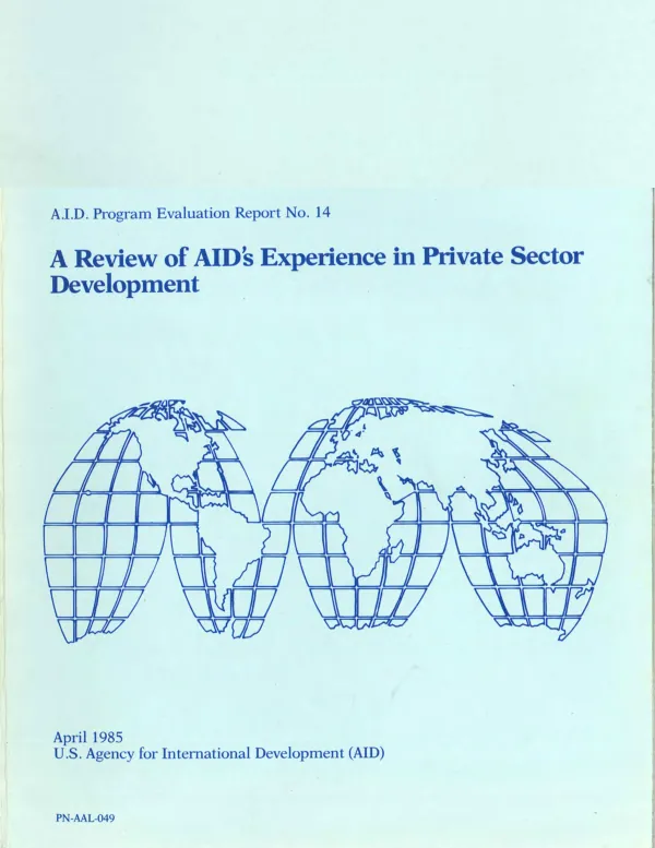 Review of AID's experience in private sector development